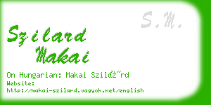 szilard makai business card